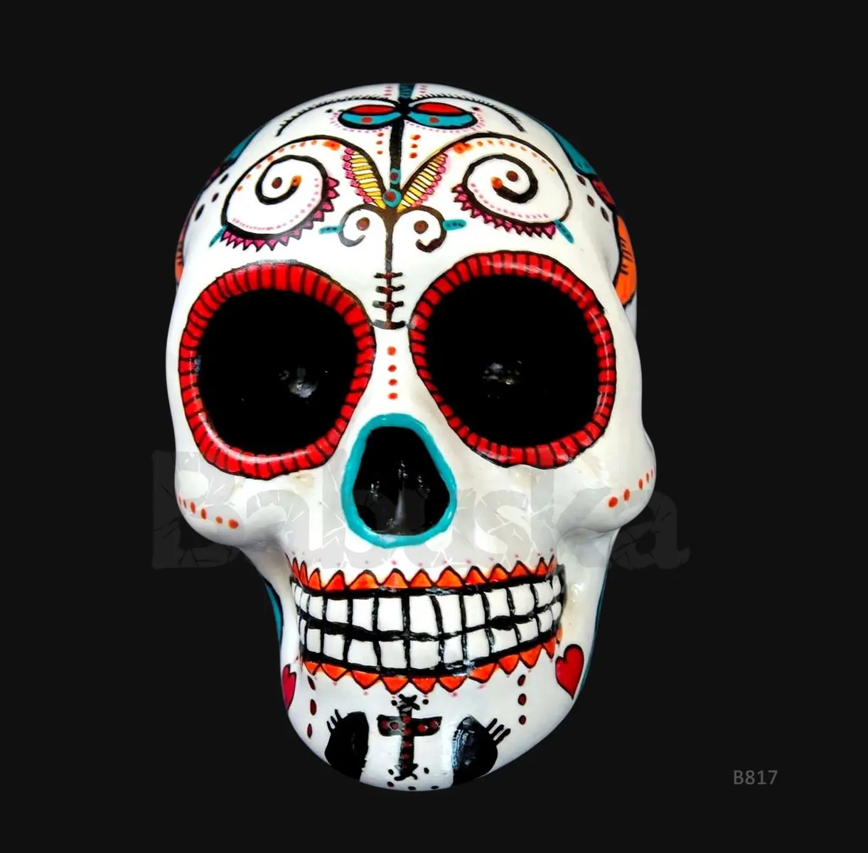 Ojos rojos Calavera colgante Babuska B817