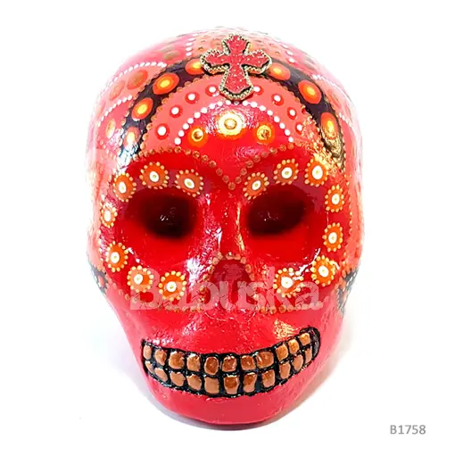 Calavera Monarca Puntillismo Babuska B1758