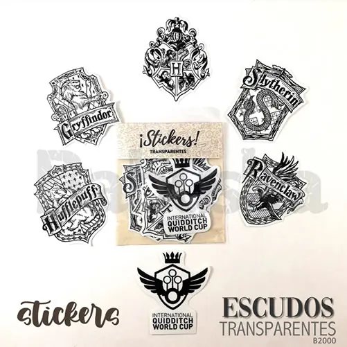 Stickers Escudos Harry Potter Transparentes B2000