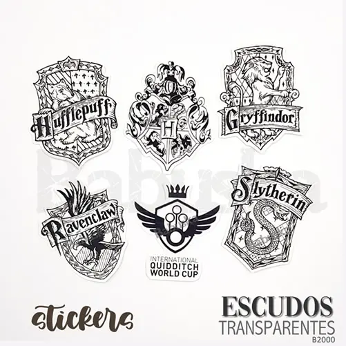 Stickers Escudos Harry Potter Transparentes B2000