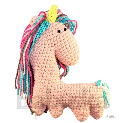 Unicornio plano rosa amigurumi Babuska B1651
